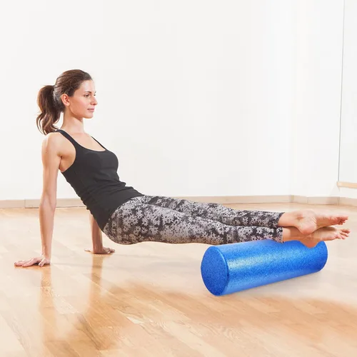 Vista 3 de Mikikit Rodillo masajeador muscular de columna de espuma de alta densidad para masaje de tejido profundo y liberación muscular, rodillo de fitness