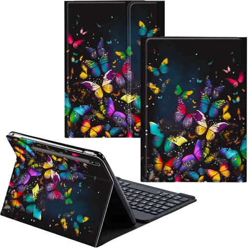Vista 55 de Funda para Samsung Galaxy Tab S6 Lite 2022/2020 Teclado inalámbrico desmontable y cubierta de cuero PU Funda protectora para Samsung Galaxy Tab S6