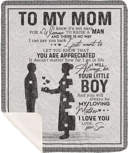 Vista 17 de Manta personalizada para mamá de hija e hijo, manta personalizada para el día de la madre con nombres de los niños, manta con texto en inglés «To My