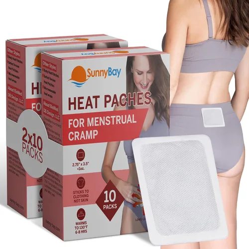 Vista 9 de Parche térmico SunnyBay para calambres menstruales, almohadillas de calor adhesivas activadas por aire para el período, calidez de 130 F hasta 8