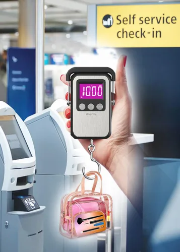 Vista 5 de Báscula digital de peso para equipaje de 132 libras, 132.3 lbs, báscula de pescado, 2 pilas AAA (no incluidas) (negro)
