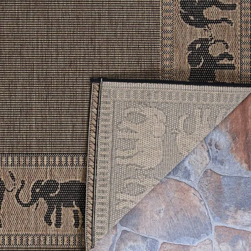 Vista 4 de Couristan Recife - Alfombra de área para interiores y exteriores, 7 pies 6 pulgadas x 10 pies 9 pulgadas, color negro cacao, alfombra duradera