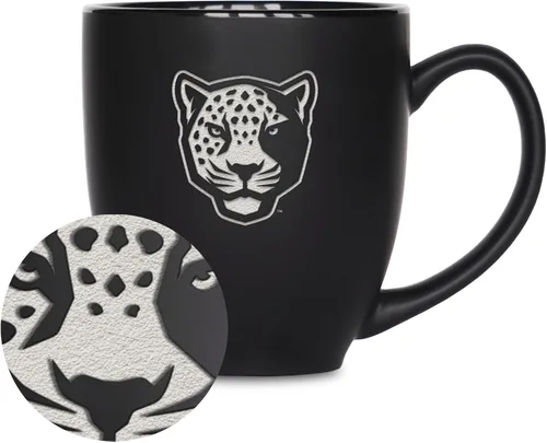 Vista 63 de Rico Industries - Taza de cerámica mate negra con grabado láser estándar de 15oz para NCAA (escuelas T & U) - Para bebidas calientes o frías