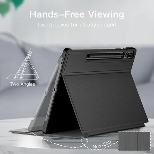 Vista 3 de JETech Funda para Samsung Galaxy Tab S10 Plus/Tab S9 Plus de 12.4 pulgadas con soporte para S Pen y funda protectora para tableta, diseño de folio