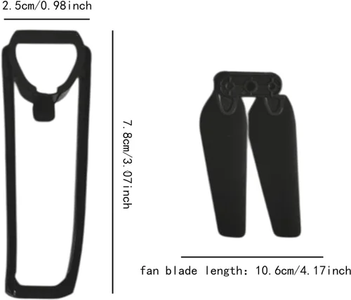 Vista 5 de Simhoa Juego de hélice y protector para dron E88 Pro/E88, 2 juegos de hélices plegables con cubiertas protectoras