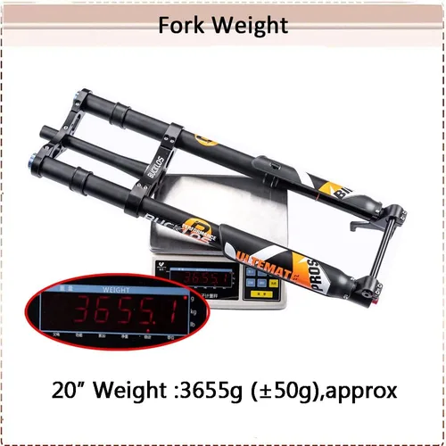 Vista 9 de BUCKLOS Fat Tire 5.0 20/26 pulgadas Air Electric Mountain Bike Horquilla de suspensión invertida, eje pasante de 0.591 x 5.906 in, 140/7.087 in