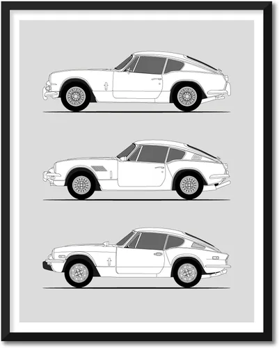Vista 7 de Idea Network Handmade Poster compatible with Triumph Print Wall Art Handmade Decor of the Best of Triumph Generations History Evolution 8x10