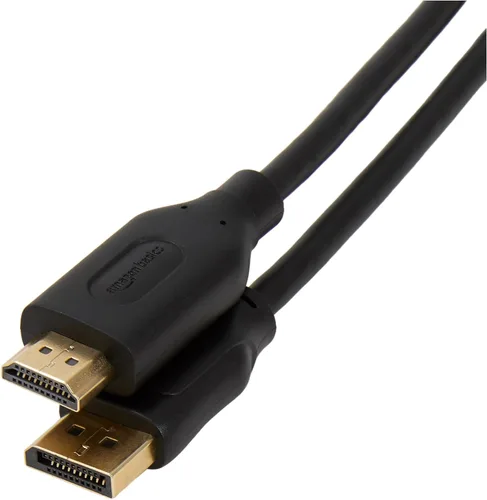 Vista 12 de Amazon Basics Cable DisplayPort a HDMI, unidireccional, chapado en oro, video y audio, 3 pies, negro