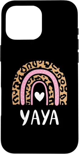 Vista 19 de Yaya Leopard Print Rainbow Cute Mothers Day Funny Yaya Case for iPhone 16