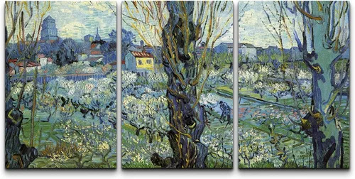 Vista 137 de wall26 Lienzo enmarcado para pared, juego de arte con flores de almendra de Vincent Van Gogh, naturaleza, ilustraciones de área silvestre, bellas