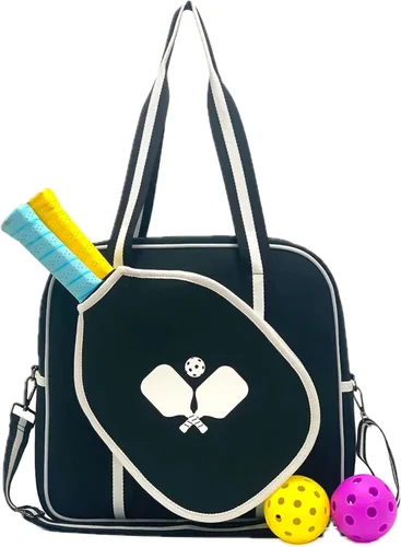 Vista 11 de Bolsa deportiva de pickleball con soporte para raqueta, neopreno, correa de hombro ajustable