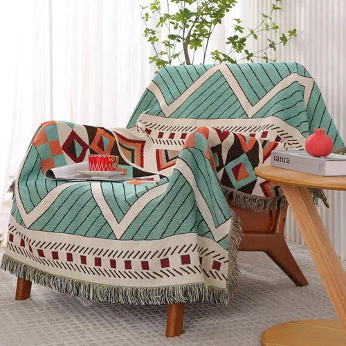 Vista 17 de Luxlovery Manta Aztec Boho Sherpa estilo navajo del suroeste, ligera y cálida, 35 x 59 pulgadas, color óxido de calabaza Aima