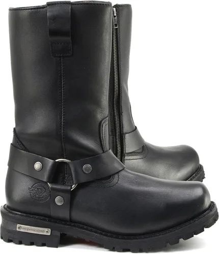 Vista 8 de Milwaukee Leather Botas impermeables para hombre, negras, de 11 pulgadas de ancho con puntera cuadrada, con arnés y cremallera MBM9061WP - 7W