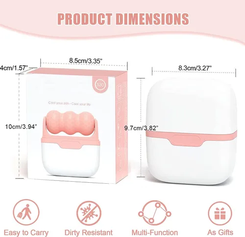 Vista 8 de Deashun Rodillo de hielo 2 en 1 para ojos faciales, rodillo masajeador facial para hinchazón ocular, reduce arrugas, alivia migrañas y lesiones