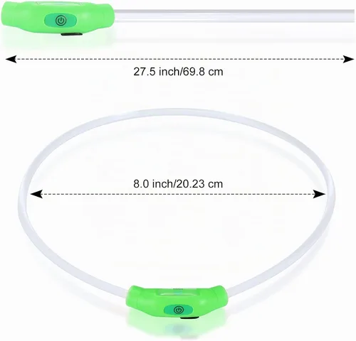 Vista 7 de NOVKIN Collar de perro LED, collar de perro iluminado para caminar por la noche, impermeable IP67, collar para mascotas recargable por USB, luces