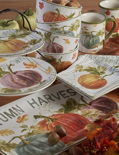Vista 2 de Certified International Autumn Harvest - Tazas de 16 onzas, juego de 4
