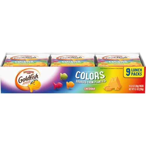 Vista 12 de Goldfish Colors Cheddar Crackers, paquete de aperitivos, 0.9 onzas, bandeja de paquete múltiple de 9 CT