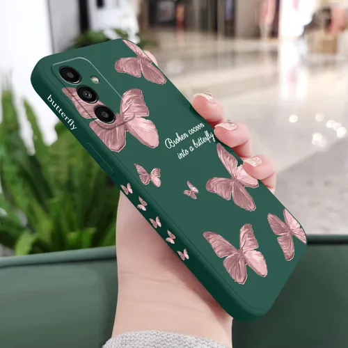Vista 2 de LEECG Funda para teléfono Galaxy A13 5G, para Samsung A13 5G, patrón de mariposa, diseño lateral creativo, protector protector suave a prueba