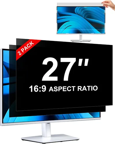 Vista 34 de Paquete de 2 pantallas de privacidad para monitor de computadora, relación de aspecto 5:4 de 19 pulgadas; antiespía, luz azul, deslumbramiento