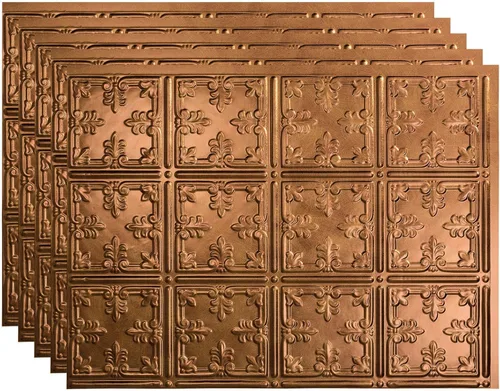 Vista 39 de FASÄDE Panel decorativo para salpicaduras de vinilo de estilo tradicional / patrón 10 en bronce antiguo (muestra de 6 x 6 pulgadas)