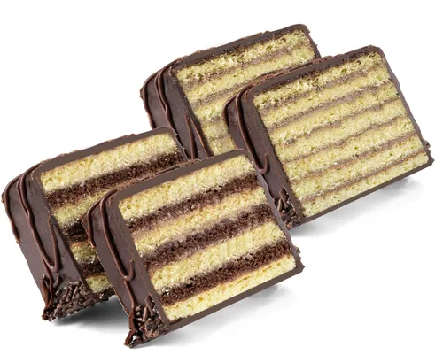 Vista 3 de Pastel de siete capas Petit Four Cakes Dobosh Torte Deliciosos pasteles de 7 capas Kosher Sin lácteos y nueces 16 onzas por pastel