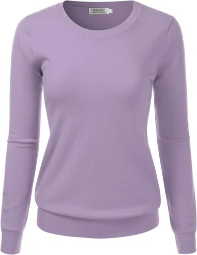 Vista 25 de Suéter Pullover de Punto Suave Premium para Mujer con Cuello Redondo y Manga Larga (S-XXL)