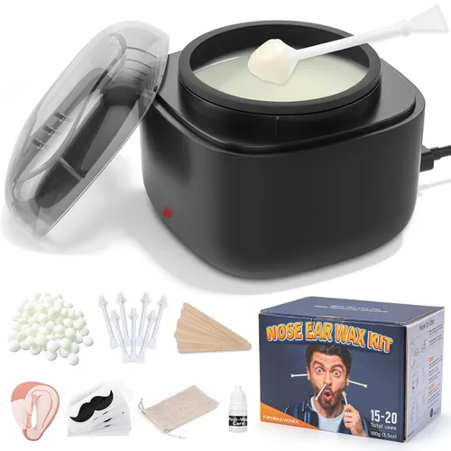 Vista 12 de Mini kit de depilación facial para mujeres, kit de depilación facial para depilación, kit de cera de cejas y labios con cuentas de 3.53 onzas, 50