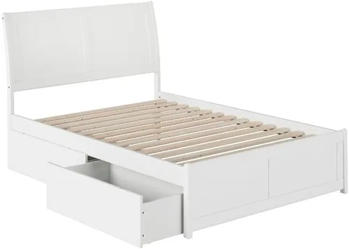 Vista 5 de Cama con plataforma de almacenamiento completo Urban en color blanco