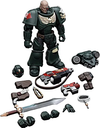 Vista 5 de JOYTOY Warhammer - Figuras de acción 40K 1/18 Dark Angels Intercessors, 4 unidades, modelo coleccionable para niños de 15 años o más, 4.8 pulgadas
