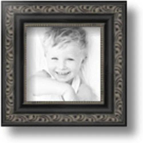 Vista 3 de ArtToFrames Marco de fotos negro de 4 x 4 pulgadas, este marco de póster personalizado de 1.25 pulgadas es de color negro antiguo, viene con vidrio
