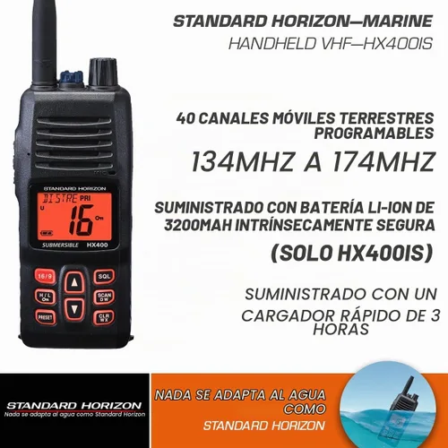 Vista 2 de Standard Horizon HX400IS - Radio VHF portátil intrínsecamente segura