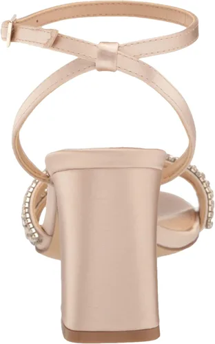 Vista 3 de Jewel Badgley Mischka Rosa - Sandalia de tacón con correas de piedras preciosas