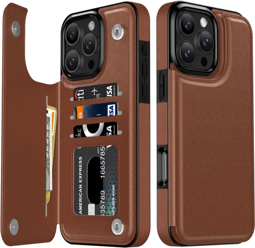 Vista 363 de LETO para iPhone 15 Pro Funda tipo cartera - Tapa tipo folio con patada - Diseños de moda - Tarjetero - Funda protectora para mujeres y niñas - 6.1