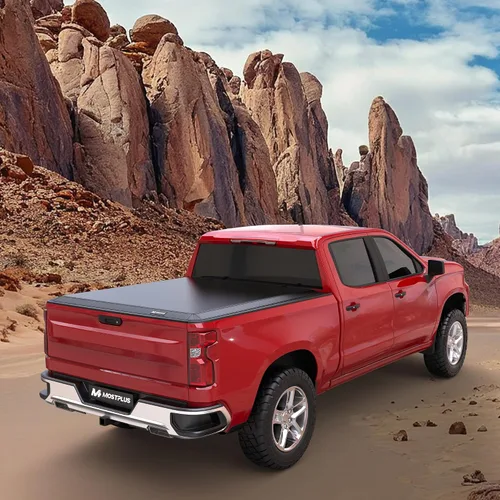 Vista 8 de MOSTPLUS - Funda de tonneau de triple pliegue suave de 5.8 pies para cama de camioneta, compatible con Chevy Silverado 1500 2007 2008 2009 2010 2011