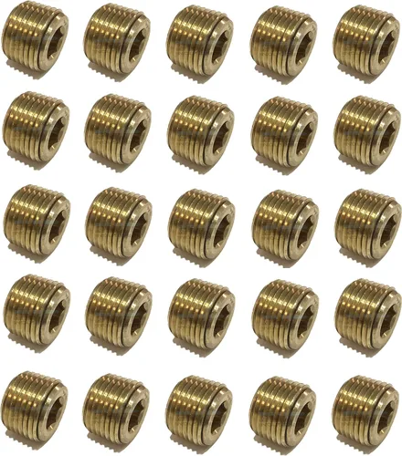 Vista 4 de Latón COUNTERSUNK HEX Plug 1/2" macho NPT MNPT combustible/aire/agua/aceite/gas WOG (cantidad 01)
