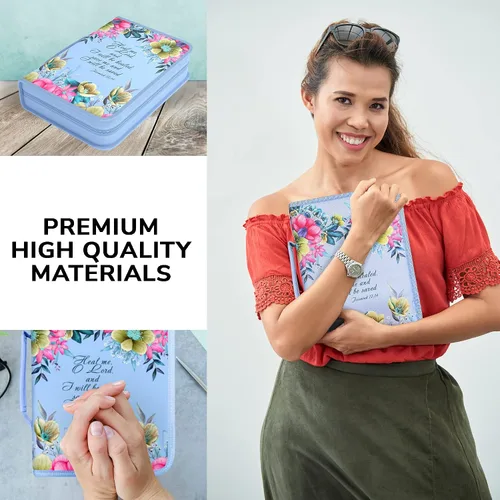 Vista 36 de DEHITE Funda para la Biblia para mujer, fundas de tela prémium para la Biblia para niñas, bolsa de transporte para mujer, ranuras para bolígrafos