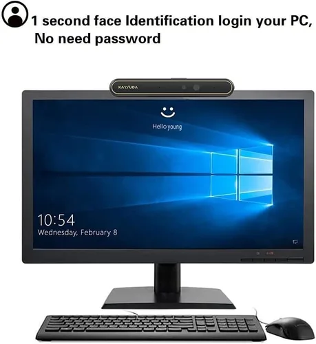 Vista 2 de Cámara USB IR de reconocimiento facial para Windows Hello, RGB 1080P (nivel de entrada) Webcam con micrófono dual