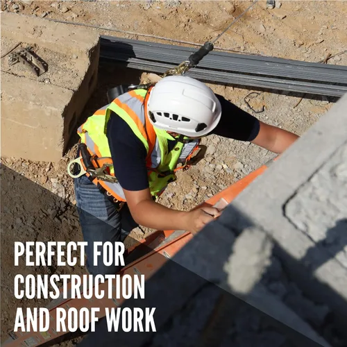 Vista 2 de Malta Dynamics Warthog Arnés de seguridad para construcción – Arnés de protección contra caídas con anillo en D trasero, indicadores de caída
