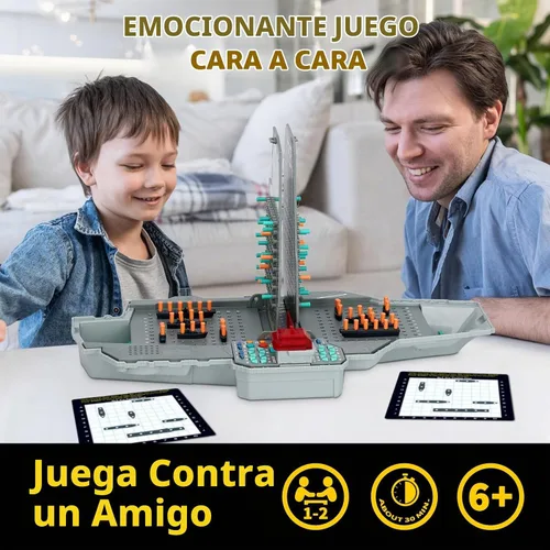 Vista 5 de Juego de mesa de batalla de mar parlante con efectos de luz y sonido, juego de estrategia de batalla naval electrónico con diseño de 200 barcos