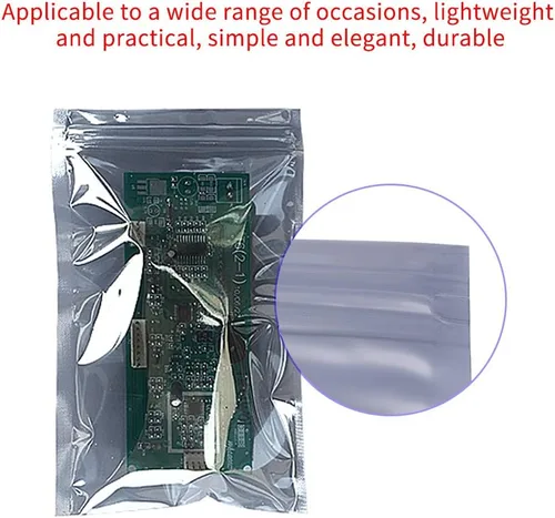 Vista 6 de Bolsa antiestática, 100 unids/set 2.4x3.5 in antiestática resellable Ziplock bolsa de almacenamiento para accesorios electrónicos
