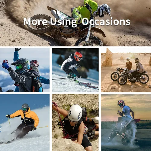 Vista 6 de Auriculares para casco de motocicleta Bluetooth 5.0, auriculares deportivos con reducción de ruido, respuesta automática, control de volumen