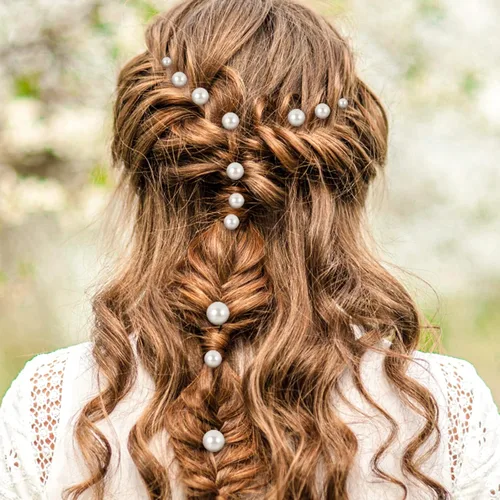 Vista 7 de Lusofie 36 horquillas para el pelo con perlas para mujeres y niñas, peinados de novia y boda, alfileres de perlas (6 tamaños)