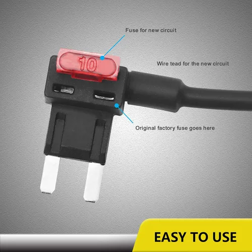 Vista 6 de Recoil FT2-10 Paquete de 10 adaptadores de fusible para automóvil de 12 V, adaptador de fusible mini ATS con 10 fusibles de 10 A, 20 A
