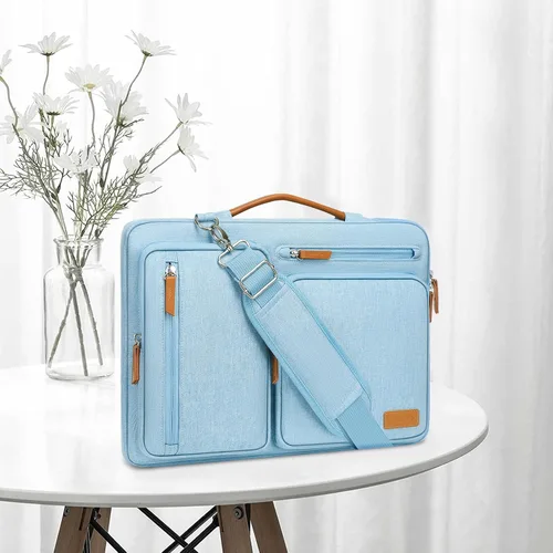 Vista 3 de MOSISO 360 Bolsa de hombro protectora para laptop de 13.3 pulgadas, 13-13.3 pulgadas Azul (Air Blue)