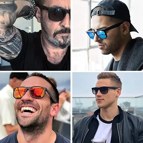 Vista 6 de MAXJULI Gafas de sol polarizadas para hombres y mujeres, lentes de sol rectangulares con protección UV 8806