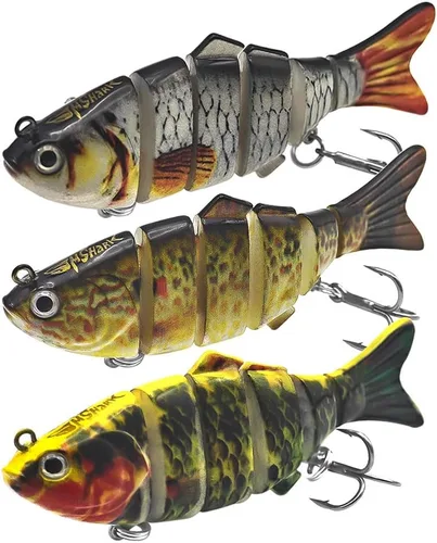 Vista 10 de Señuelos de pesca para agua dulce y salada, señuelos de natación realistas para lubina, trucha y lucio, increíbles regalos de pesca para pescadores