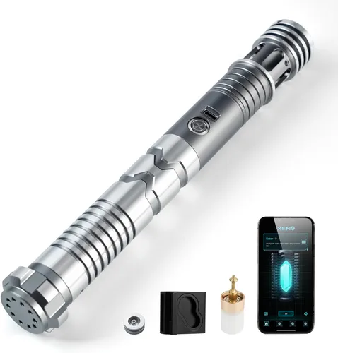 Vista 11 de CUSTOM SABER Sable de luz RGBX de balanceo suave, control de movimiento para encender/apagar la hoja, sable de luz con 16 fuentes de sonido Negro