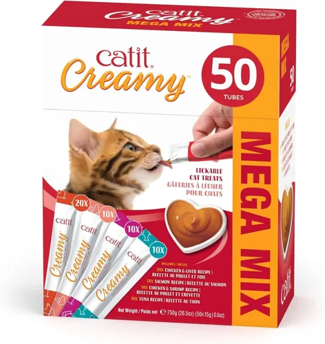 Vista 21 de Catit Creamy - Paquetes personalizados de golosinas para gato que puede lamer
