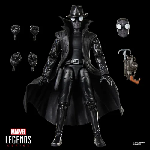 Vista 9 de Marvel Legends Series Spider-Man Noir, Retro Cardback Spider-Man Comics Figura de acción coleccionable de 6 pulgadas (exclusivo de Amazon)