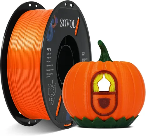 Vista 25 de Sovol Materiales de impresión 3D del filamento 5.74 ft m 2.2 lbs de PETG de Alta precisión, fuerte dureza, tensión de cableado, precisión Verde